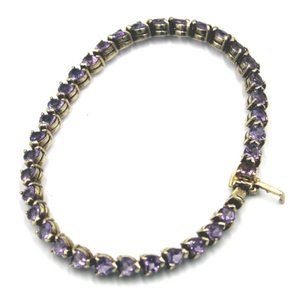 5 MM WIDE 925 AMETHYST TENNIS BRACELET - 17.5 CTS - 7 IN